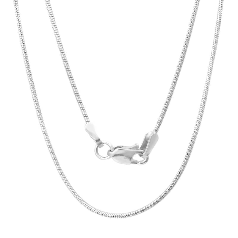 Roberto Martinez Sterling Silver 1mm Snake Chain Necklace (18"-30") - 20 Inch