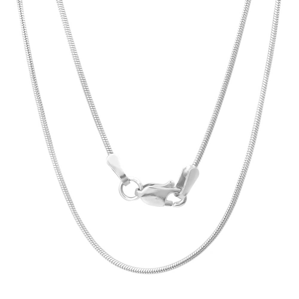 Roberto Martinez Sterling Silver 1mm Snake Chain Necklace (18"-30")