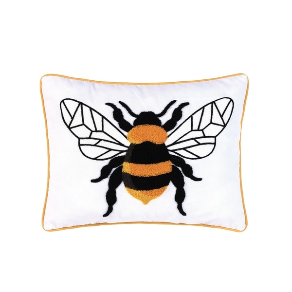 Bumble Bee Embroidered Pillow