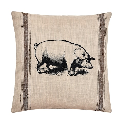 Pig Feed Sack Decorative Accent Throw Pillow