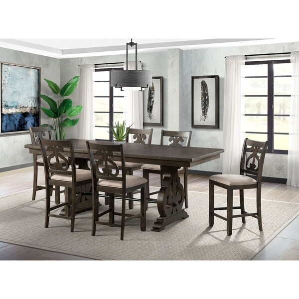 The Gray Barn Coyote Crossing Counter Height Dining Set with Swirl Back Chairs