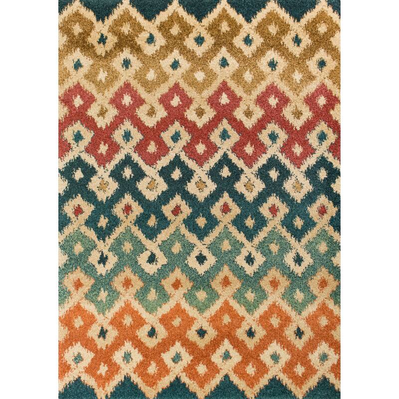 Domani Catalonia Multi Ikat Geo Area Rug