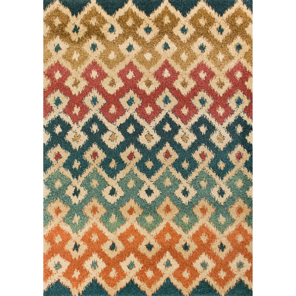 Domani Catalonia Multi Ikat Geo Area Rug