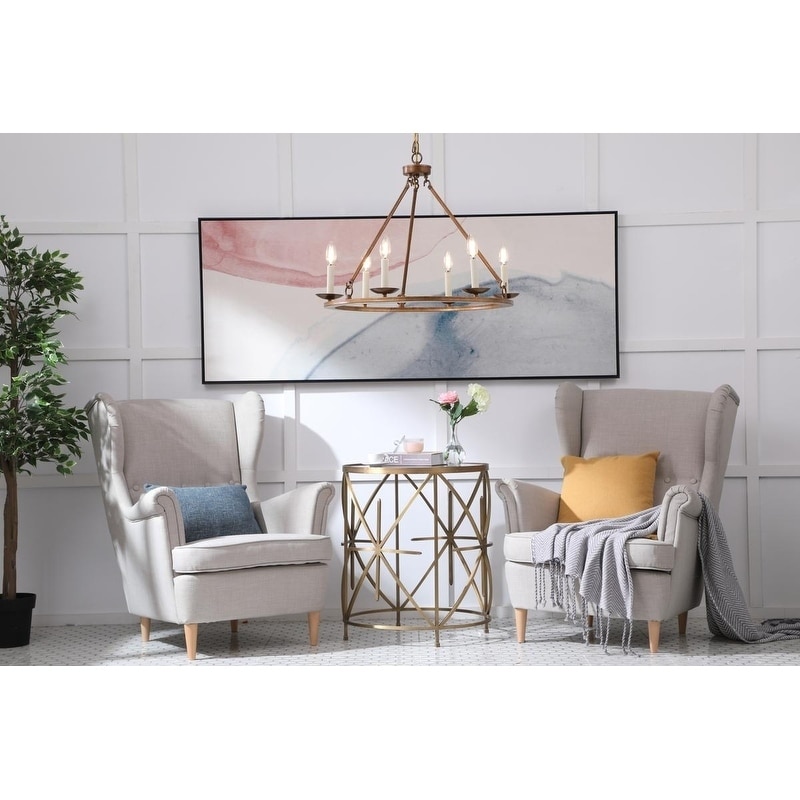 Murni 26-Inch 6-Light Chandelier (UL Listed/ETL - Vintage Gold) - Chandeliers For Bedrooms by Overstock.com