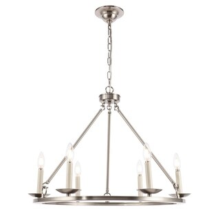 Murni 26-Inch 6-Light Chandelier (UL Listed/ETL - Burnished Nickel) - Chandeliers For Bedrooms by Overstock.com