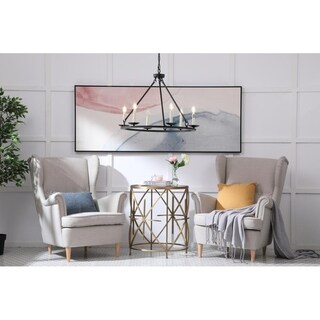 Murni 26-Inch 6-Light Chandelier (UL Listed - Black) - Chandeliers For Bedrooms by Overstock.com