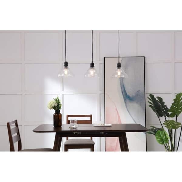 slide 2 of 15, Gia 8.5-Inch 3-Light Clear Seeded Glass Pendant