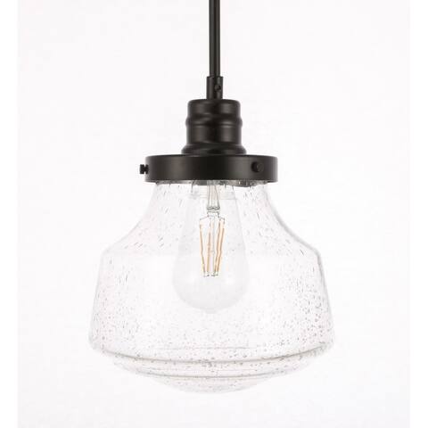 Klyli 8-Inch 1-Light Clear Seeded Glass Pendant