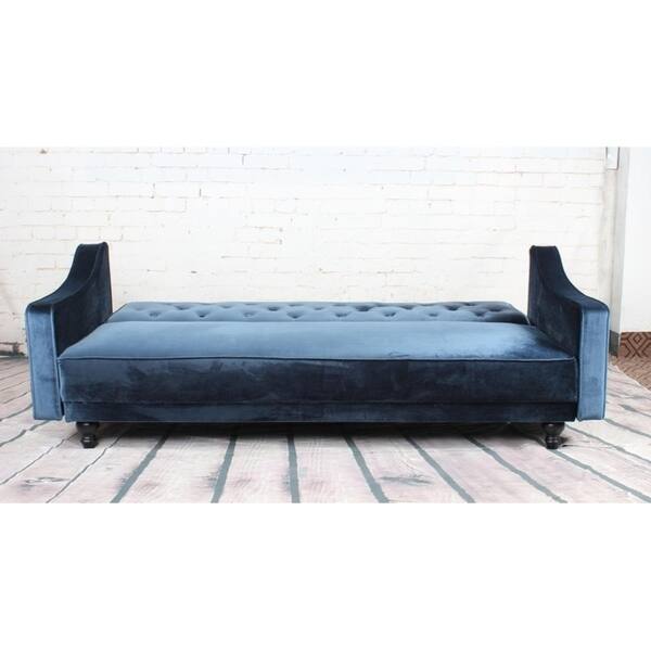 Shop Copper Grove Agde Velvet Tufted Click Clack Sofa Bed Free