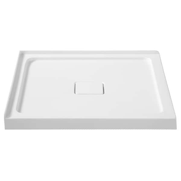 Titan Series 36 in. x 36 in. Double Threshold Shower Base in White Titan Series 36 in. x 36 in. Double Threshold Shower Base in White