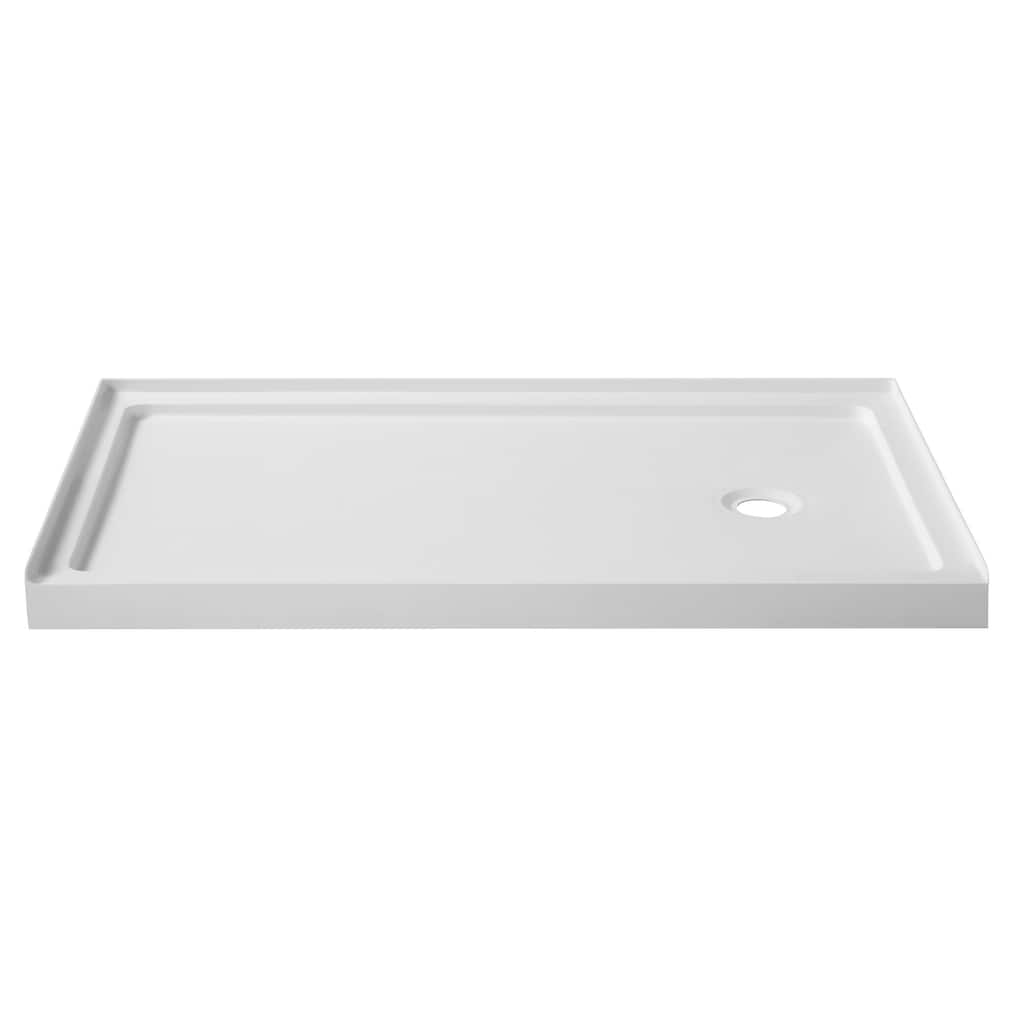 ANZZI Colossi Series 36 in. x 60 in. Single Threshold Shower Base in White