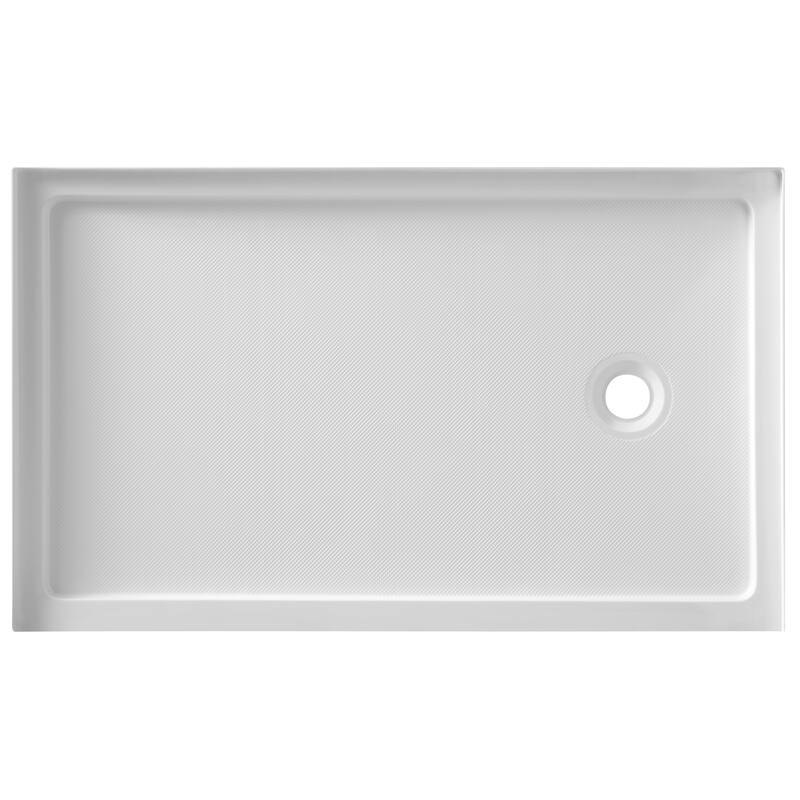 ANZZI Colossi Series 36 in. x 60 in. Single Threshold Shower Base in White