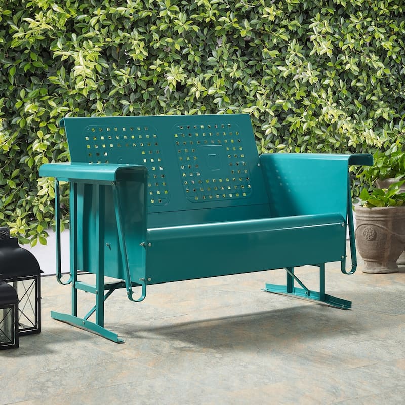 Crosley Bates Turquoise Loveseat Glider