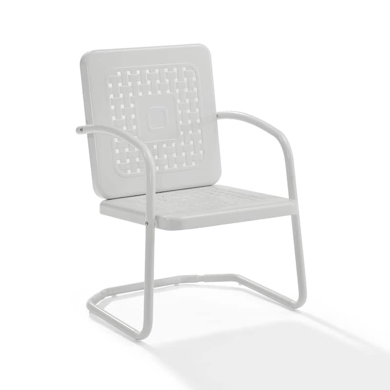 Crosley Bates Vintage White Metal Patio Chair (Set of 2)