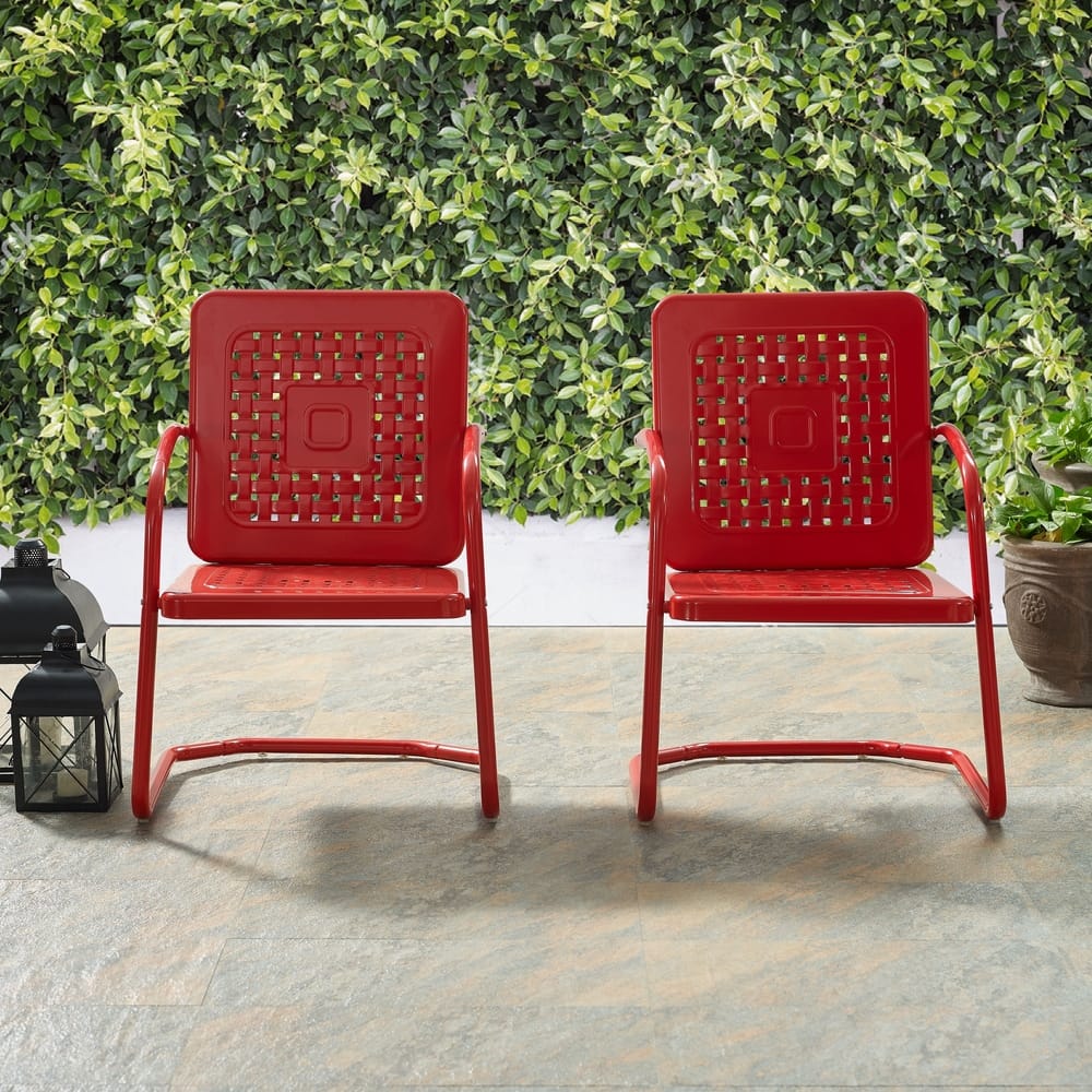 Crosley Bates Glossy Red Retro Chair (Set of 2)