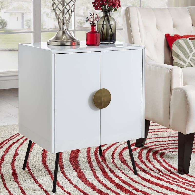 Eitan White Glass 2-door Accent Cabinet by iNSPIRE Q Bold
