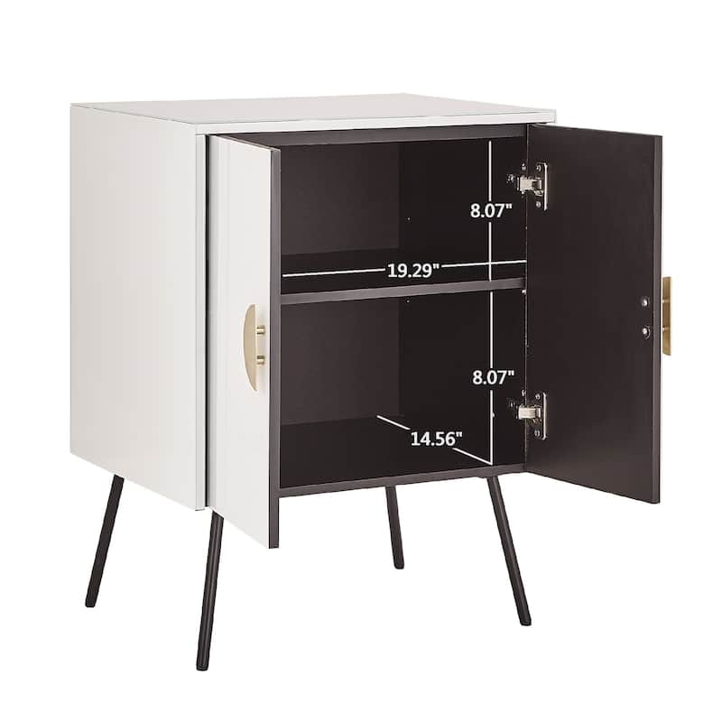 Eitan White Glass 2-door Accent Cabinet by iNSPIRE Q Bold