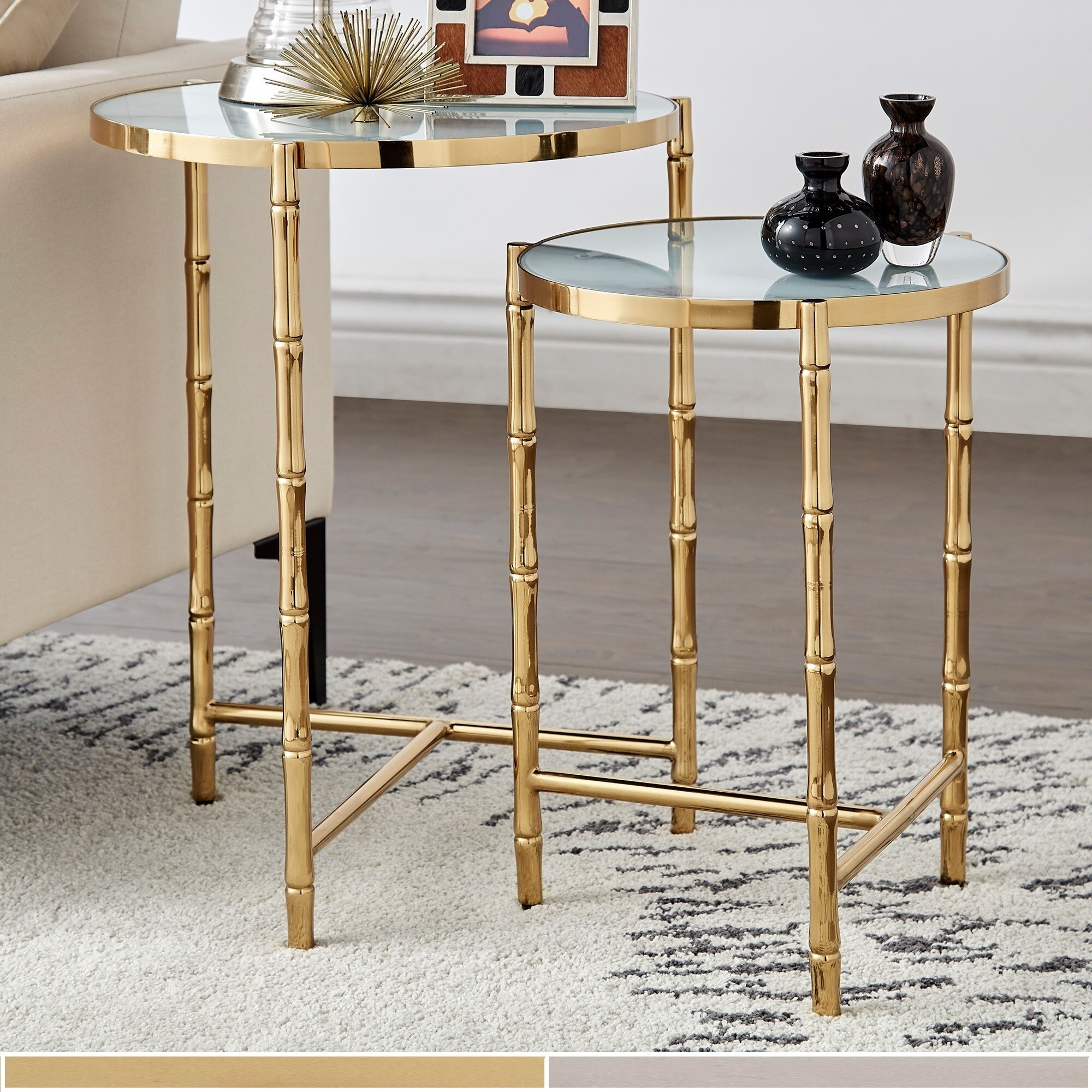 The Curated Nomad Malikyan Stainless Steel Nesting Tables Overstock 26565532