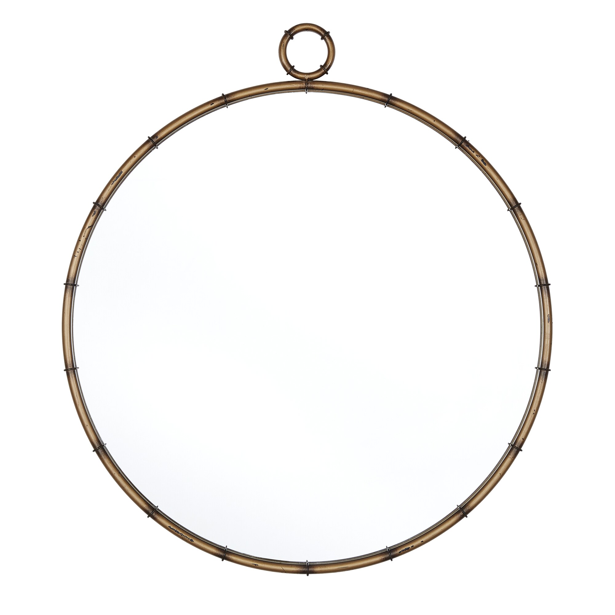 Marza Antique Brass Finish Round Wall Mirror by iNSPIRE Q Modern On Sale  Bed Bath  Beyond 26565546