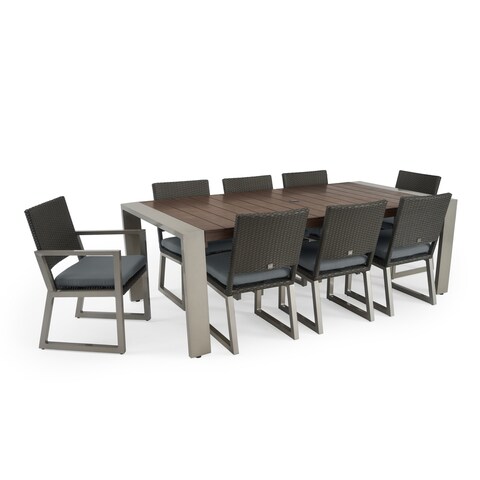 Milo 9pc Espresso Dining Set in Charcoal Grey by RST Brands
