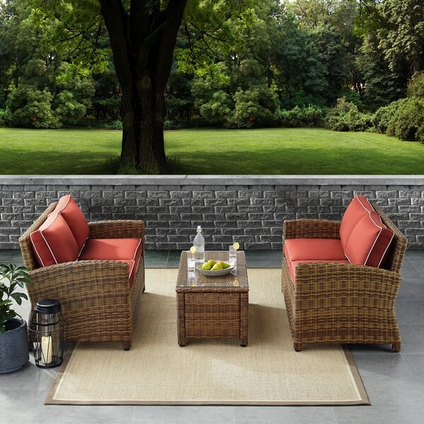 3 piece outdoor wicker cushions