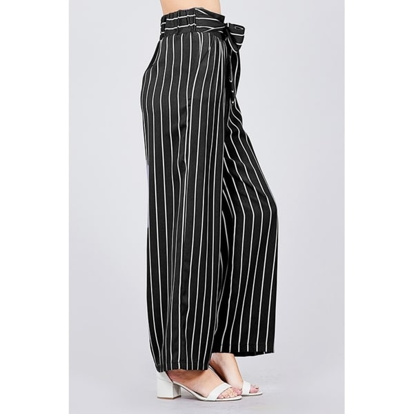 womens striped wide leg pants