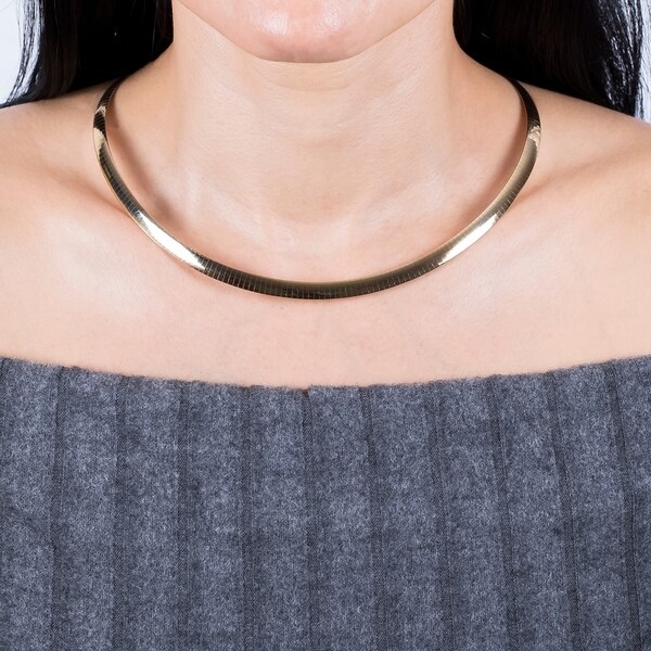 14k gold omega necklace 6mm