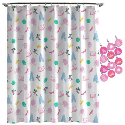 Disney Princess Sassy white Shower Curtain and Hooks