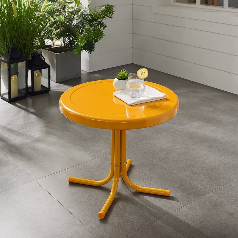 Crosley Tangerine Retro Metal Side Table