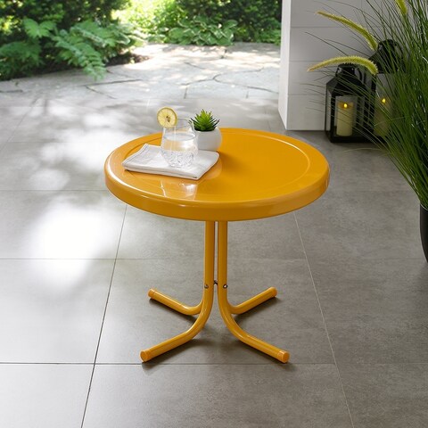 Tangerine Retro Metal Side Table