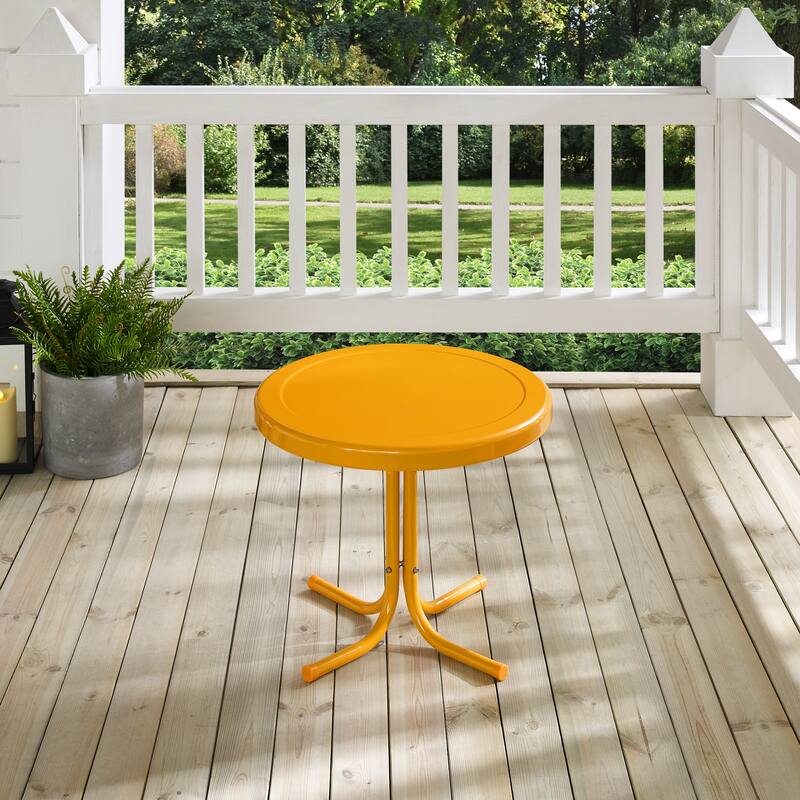 Crosley Tangerine Retro Metal Side Table