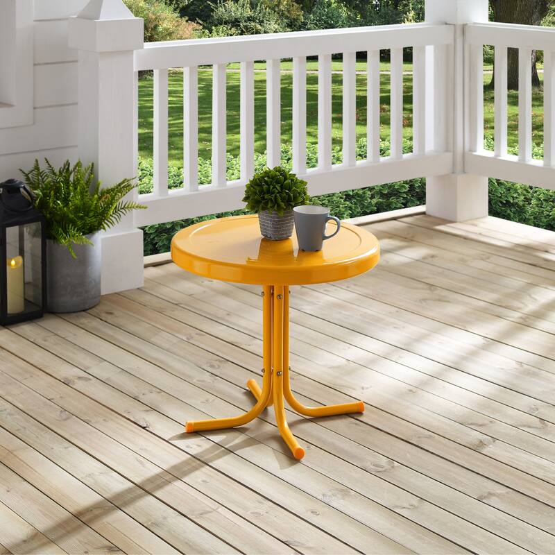 Crosley Tangerine Retro Metal Side Table