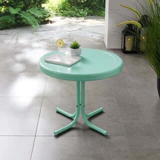 Crosley Furniture Aqua Metal Retro Side Table