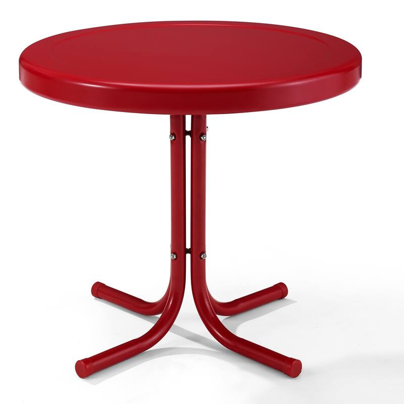 Crosley Griffith Outdoor Metal Side Table in Red