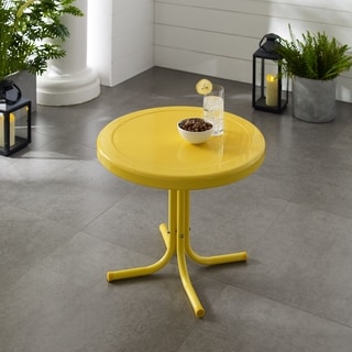 crosley retro metal patio side table