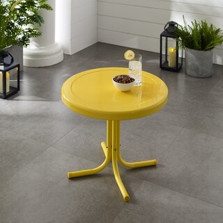 Crosley Furniture Yellow Metal Retro Side Table