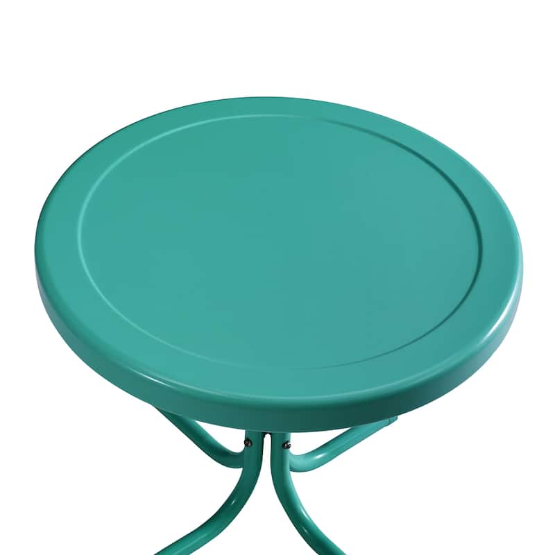 Crosley Retro Metal Side Table In Tourquoise