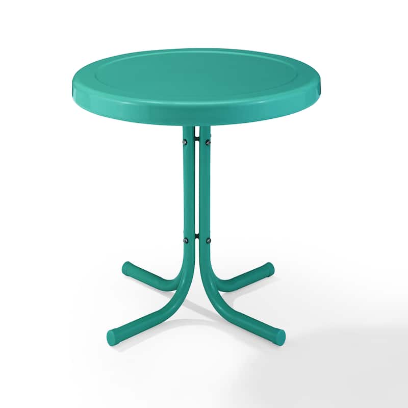Crosley Retro Metal Side Table In Tourquoise