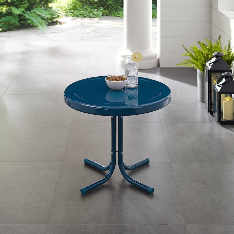 Crosley Retro Metal Side Table In Navy
