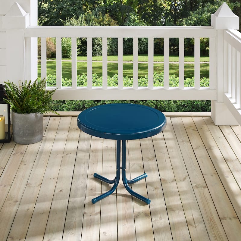 Crosley Retro Metal Side Table In Navy