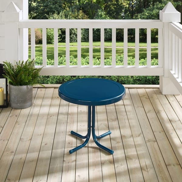 Shop Black Friday Deals On Retro Metal Side Table In Navy Overstock 26565889