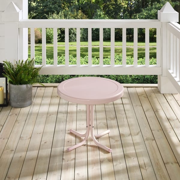 Shop Retro Metal Side Table In Pink Overstock 26565890