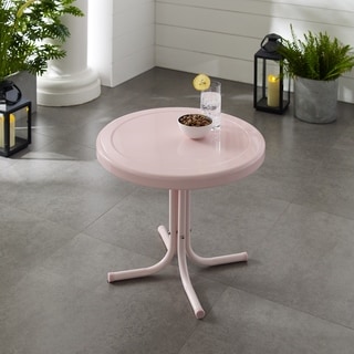 Crosley Furniture Pink Metal Side Table