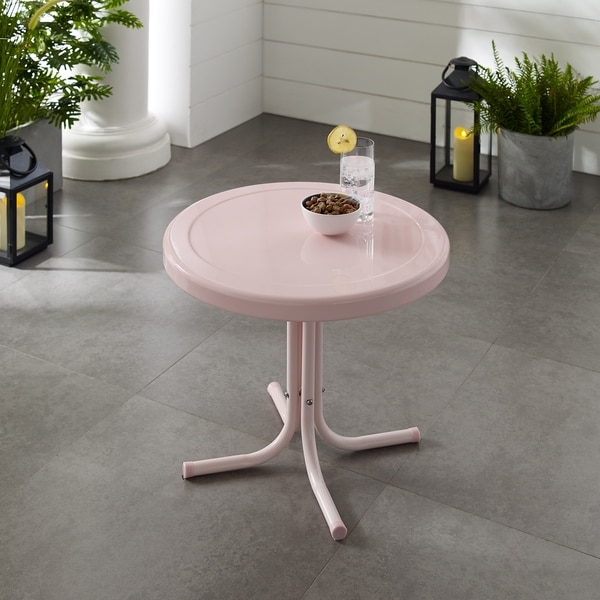 pink outdoor side table