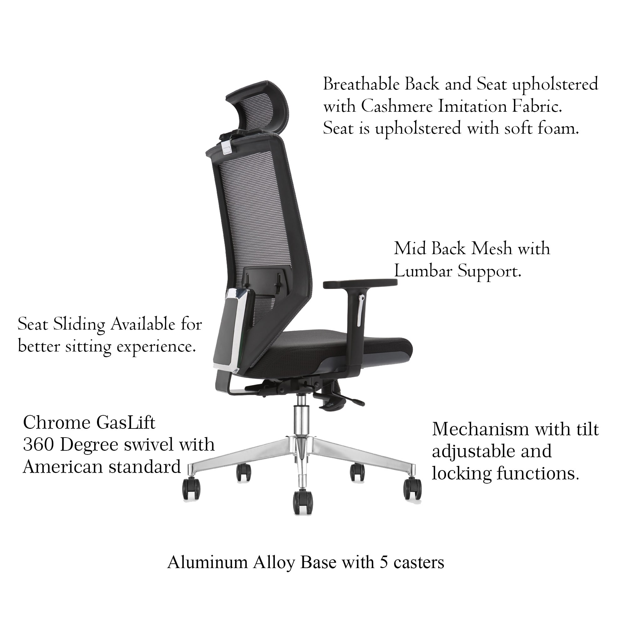 Replacement Office Chair Swivel Tilt Seat Mechanism W Std Gas Lift Cylinder Office Furniture Chairs Stools