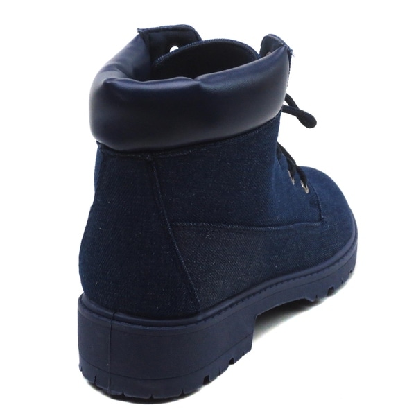 blue combat boots