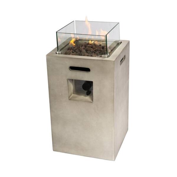 Shop Peaktop Outdoor 16 5 Square Concrete Propane Gas Fire Pit