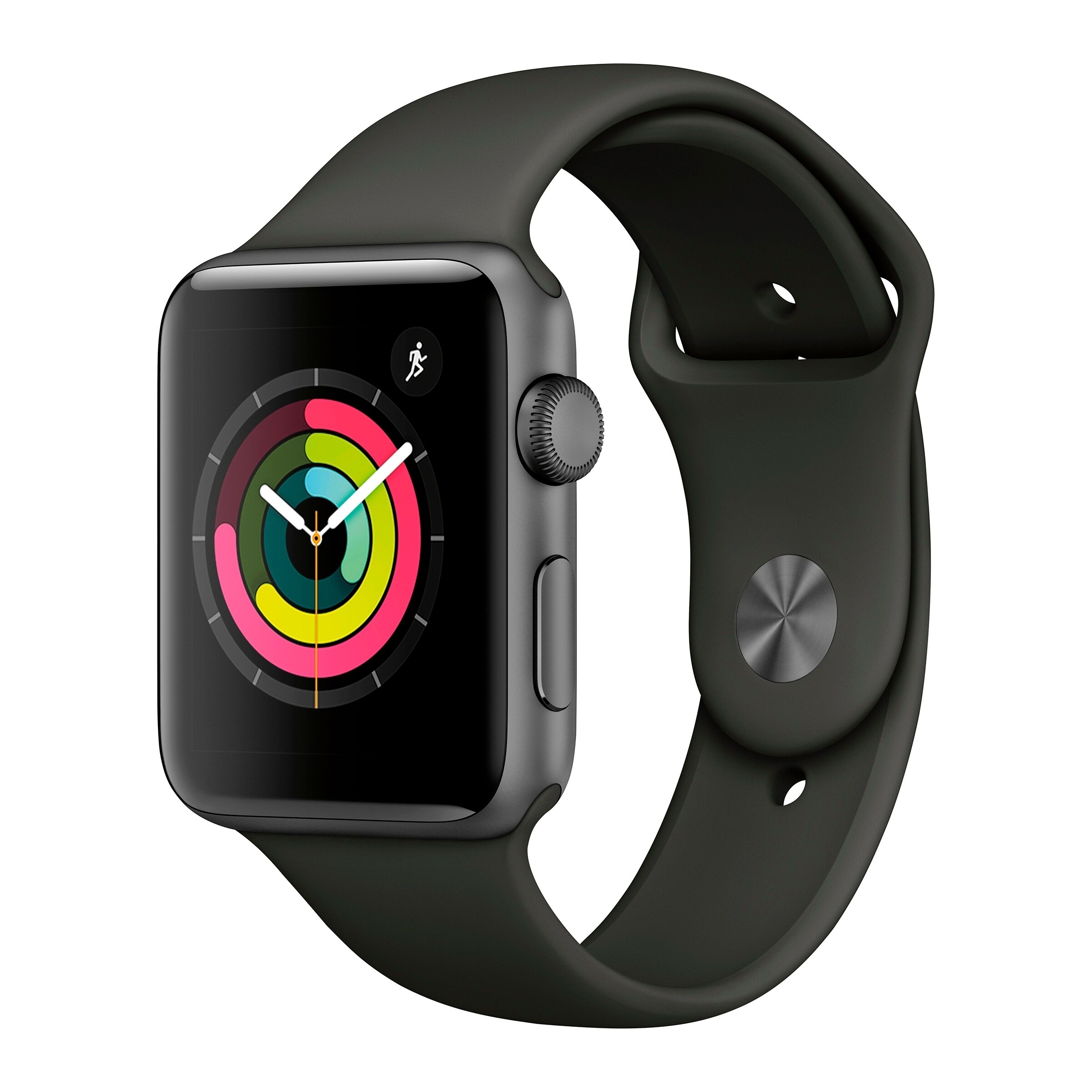 apple watch series 3 38mm case space gray aluminum sport band black