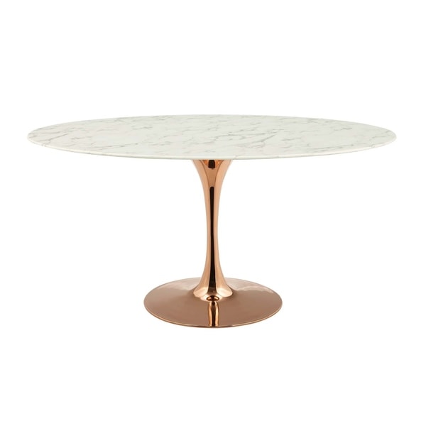 Shop Silver Orchid Fein 60-inch Oval Dining Table - Rose ...