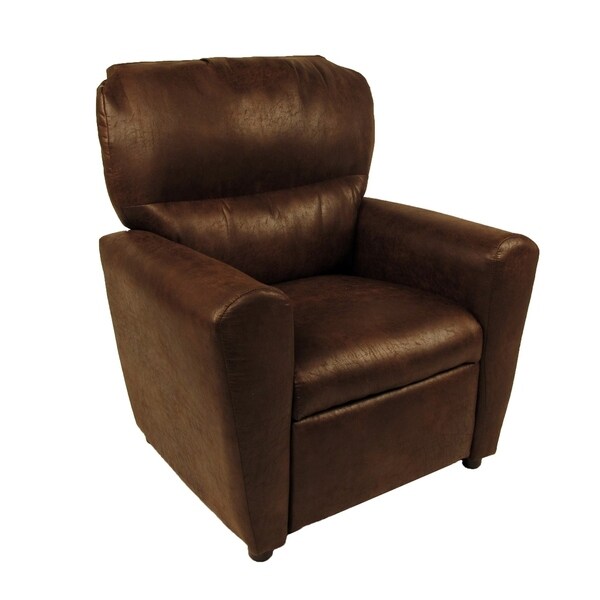 Dozydotes Contemporary Tween Recliner in Brown Bomber